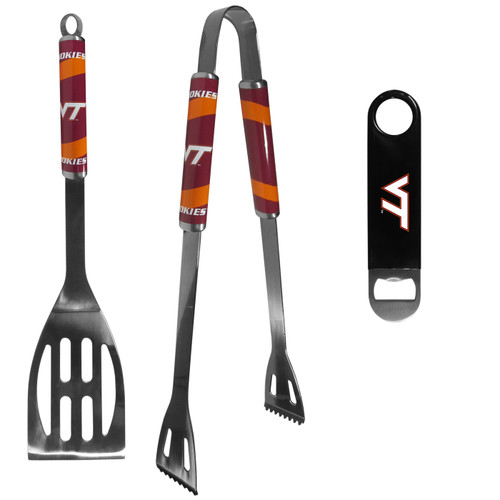 Virginia Tech Hokies 2 Piece BBQ Set and Bottle Opener