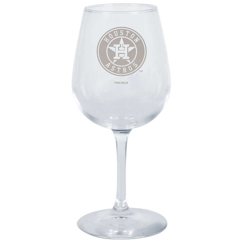 Houston Astros 12.75 oz. Etched Stemmed Wine Glass