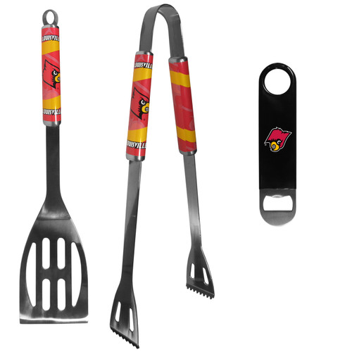 Louisville Cardinals 2 Piece BBQ Set and Bottle Opener