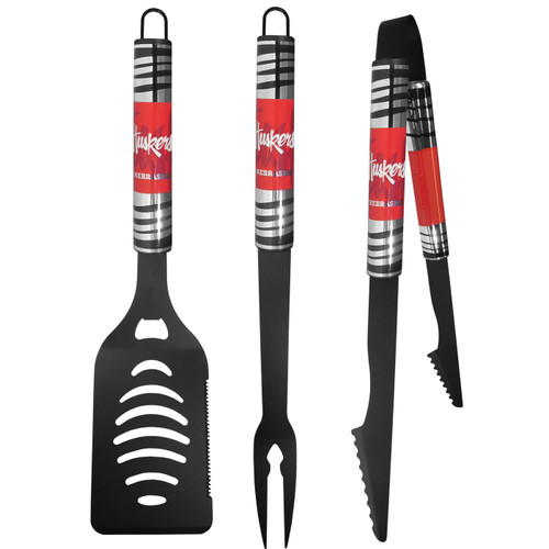 Nebraska Cornhuskers 3 Piece Black Tailgater BBQ Set