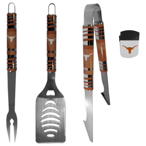 Texas Longhorns 3 Piece BBQ Set and Chip Clip