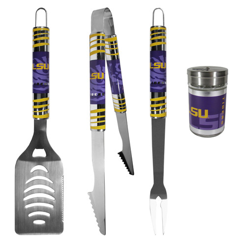 LSU Tigers 3 Piece Tailgater BBQ Set and Season Shaker