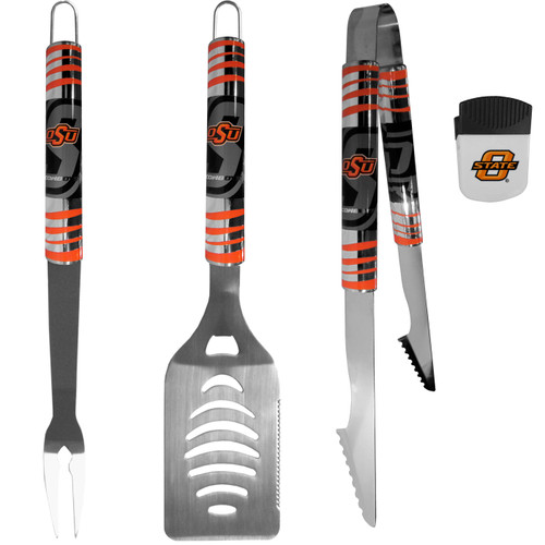 Oklahoma State Cowboys 3 Piece BBQ Set and Chip Clip