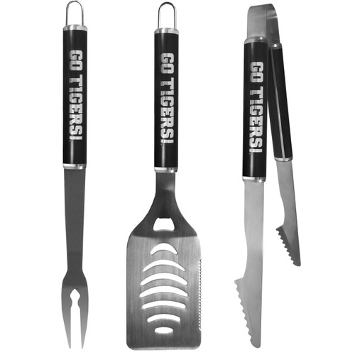 Clemson Tigers 3 Piece Steel BBQ Set in Black