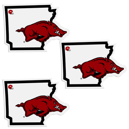 Arkansas Razorbacks Home State Decal - 3 Pack