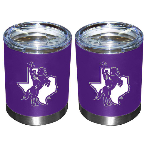 Tarleton State Texas Matte Stainless Steel Single Wall Low Ball