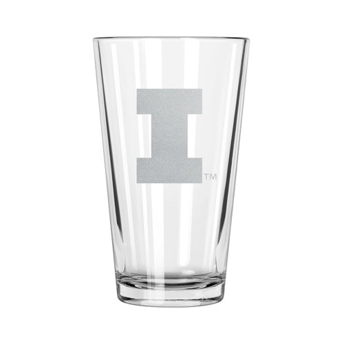 Illinois Fighting Illini 17 oz. Etched Pint Glass