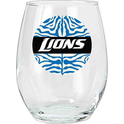 Detroit Lions 15 oz. Stemless Wine Glass