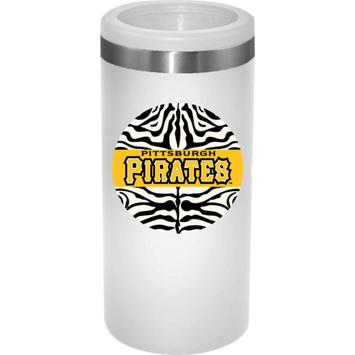 Pittsburgh Pirates 12 oz. White Stainless Steel Slim Can Holder