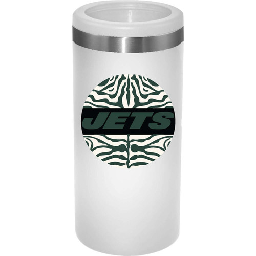 New York Jets 12 oz. White Stainless Steel Slim Can Holder