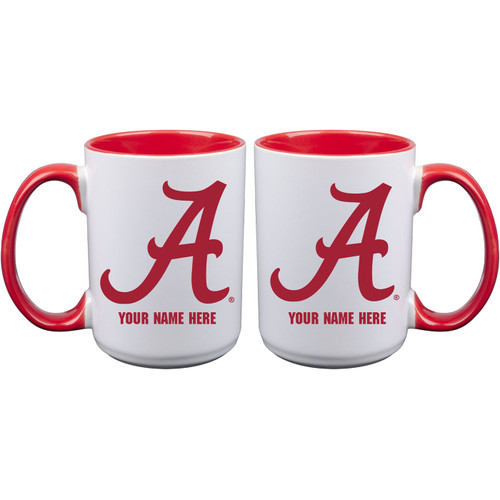 Alabama Crimson Tide Personalized 15 oz. White Mug with Inner Color