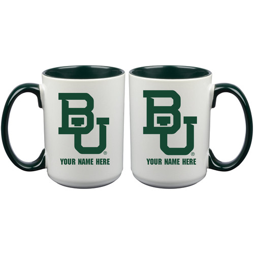 Baylor Bears Personalized 15 oz. White Mug with Inner Color
