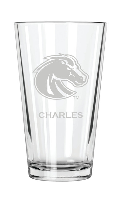 Boise State Broncos Personalized 16 oz. Etched Pint Glass