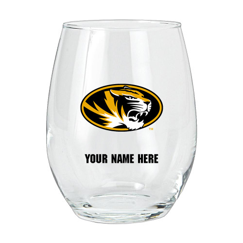 Missouri Tigers Personalized 15 oz. Stemless Wine Glass