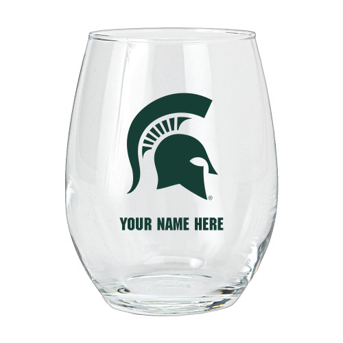 Michigan State Spartans Personalized 15 oz. Stemless Wine Glass