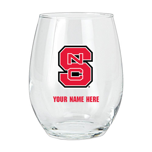 North Carolina State Wolfpack Personalized 15 oz. Stemless Wine Glass