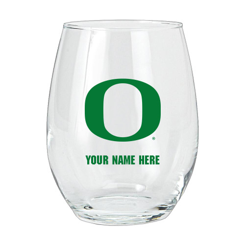 Oregon Ducks Personalized 15 oz. Stemless Wine Glass
