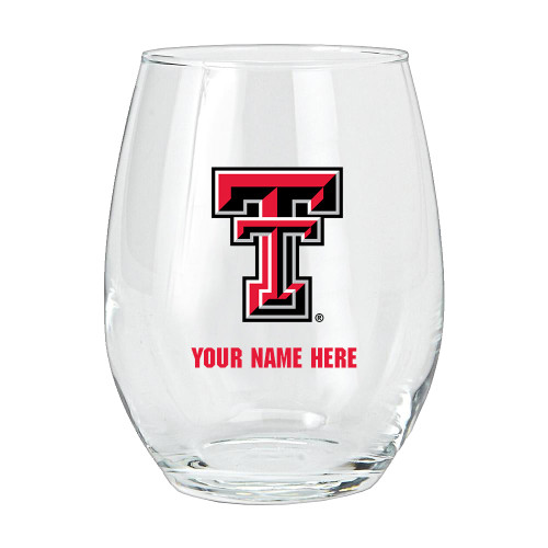 Texas Tech Red Raiders Personalized 15 oz. Stemless Wine Glass