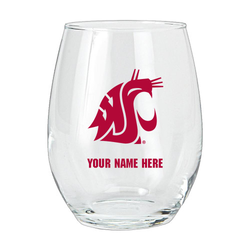 Washington State Cougars Personalized 15 oz. Stemless Wine Glass