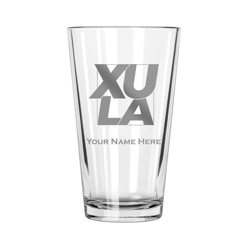 Xavier Musketeers Personalized 16 oz. Etched Pint Glass