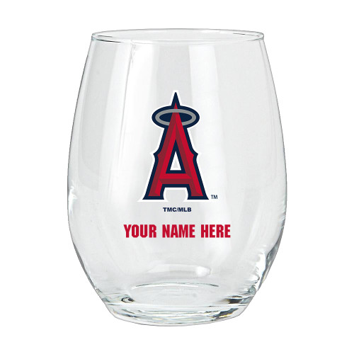 Los Angeles Angels Personalized 15 oz. Stemless Wine Glass
