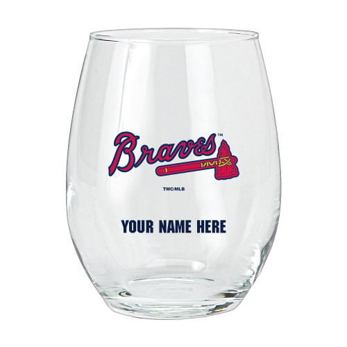 Atlanta Braves Personalized 15 oz. Stemless Wine Glass