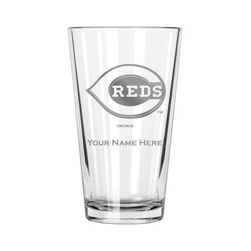 Cincinnati Reds Personalized 16 oz. Etched Pint Glass
