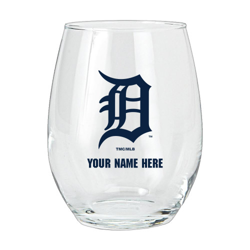 Detroit Tigers Personalized 15 oz. Stemless Wine Glass