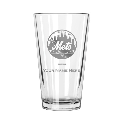 New York Mets Personalized 16 oz. Etched Pint Glass