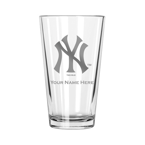 New York Yankees Personalized 16 oz. Etched Pint Glass