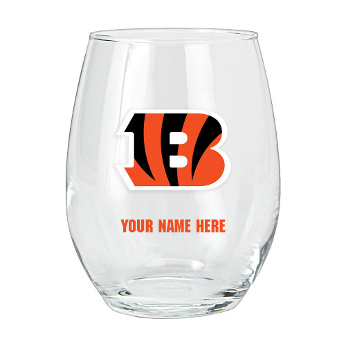 Cincinnati Bengals Personalized 15 oz. Stemless Wine Glass