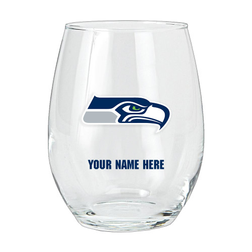 Seattle Seahawks Personalized 15 oz. Stemless Wine Glass