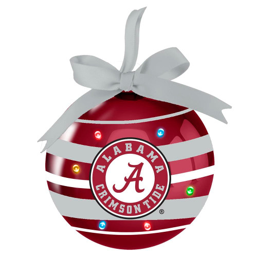 Alabama Crimson Tide 3"" LED Glass Ball Ornament