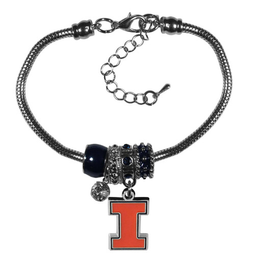 Illinois Fighting Illini Euro Bead Bracelet
