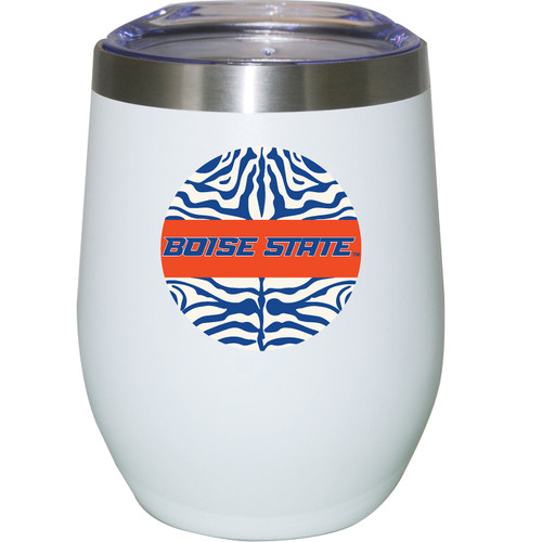 Boise State Broncos 12 oz. White Stainless Steel Stemless Tumbler