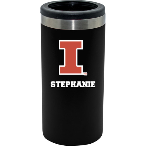 Illinois Fighting Illini Personalized 12 oz. Stainless Steel Slim Can Holder