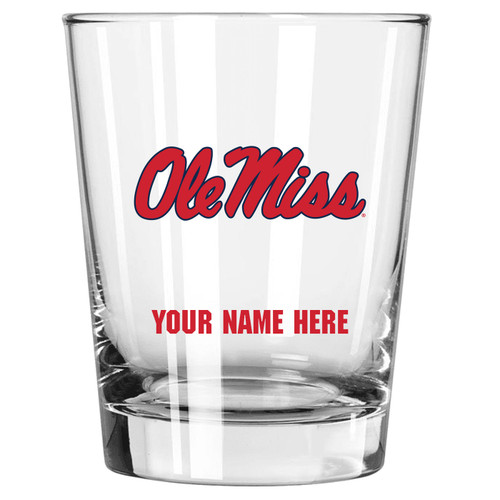 Mississippi Rebels Personalized 15 oz. Double Old Fashioned Glass