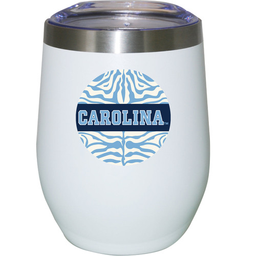 North Carolina Tar Heels 12 oz. White Stainless Steel Stemless Tumbler