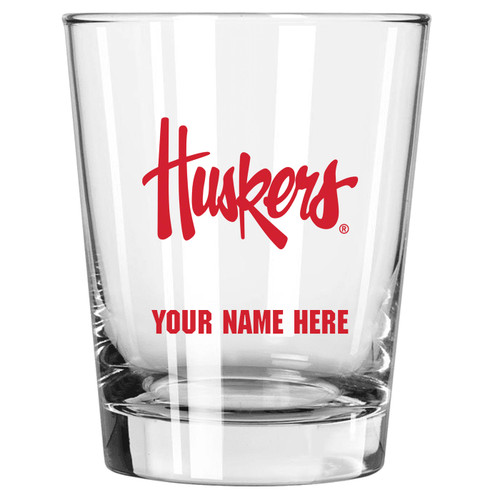 Nebraska Cornhuskers Personalized 15 oz. Double Old Fashioned Glass