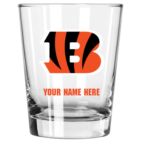 Cincinnati Bengals Personalized 15 oz. Double Old Fashioned Glass