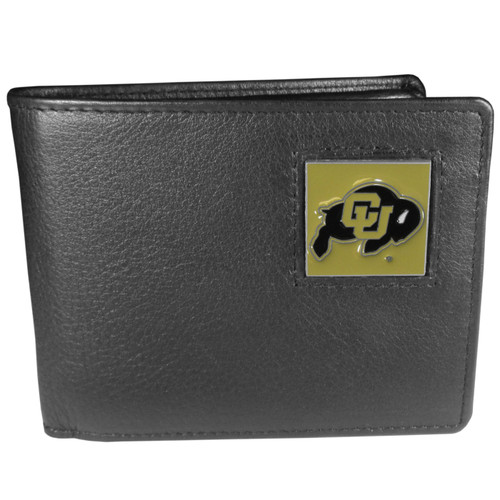 Colorado Buffaloes Leather Bi-fold Wallet in Gift Box