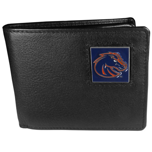 Boise State Broncos Leather Bi-fold Wallet in Gift Box