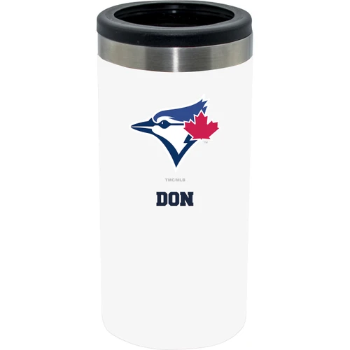 Toronto Blue Jays Personalized 12 oz. White Stainless Steel Slim Can Holder