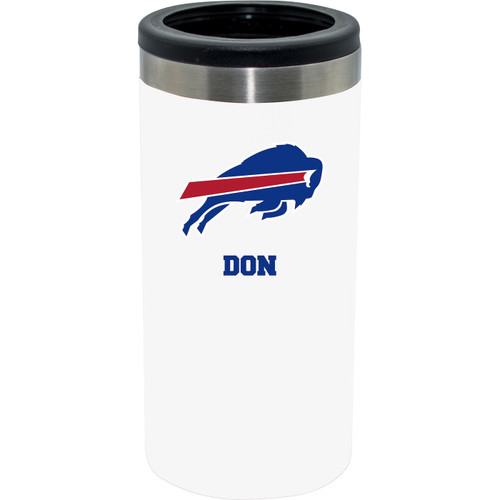 Buffalo Bills Personalized 12 oz. White Stainless Steel Slim Can Holder