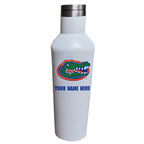 Florida Gators Personalized 17 oz. White Stainless Steel Infinity Bottle