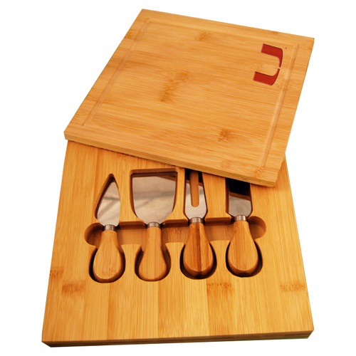 Miami Hurricanes Bamboo Cutting Board with Utensils