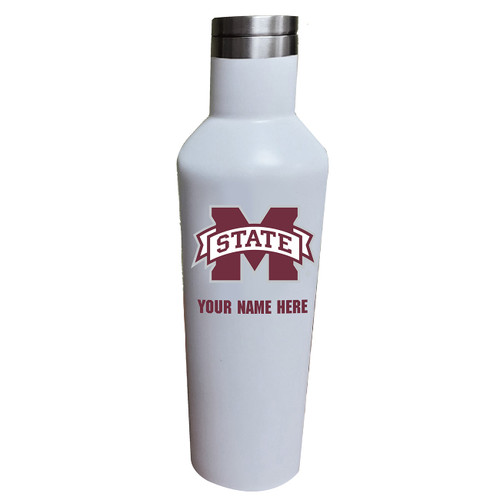 Mississippi State Bulldogs Personalized 17 oz. White Stainless Steel Infinity Bottle
