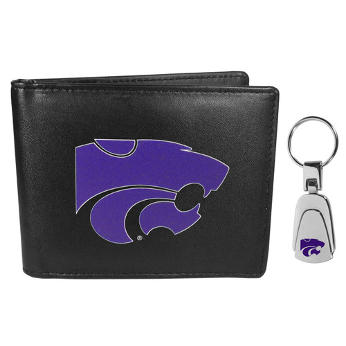 Kansas State Wildcats Bi-fold Wallet & Steel Key Chain