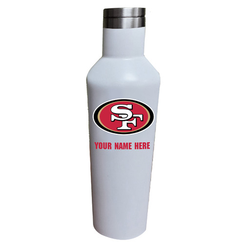 San Francisco 49ers Personalized 17 oz. White Stainless Steel Infinity Bottle