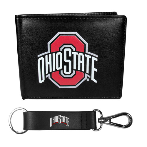 Ohio State Buckeyes Bi-fold Wallet & Strap Key Chain